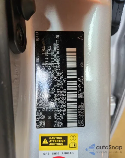 2013 Lexus Rx 350 Base from USA, damaged, VIN 2T2BK1BAXDC213589